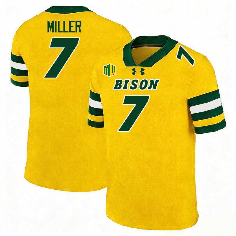North Dakota State Bison #7 Cam Miller College Football Jerseys,Uniforms-Gold